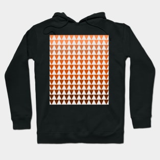 Autumn Colours, Burnt Orange and White Triangles Pattern Hoodie